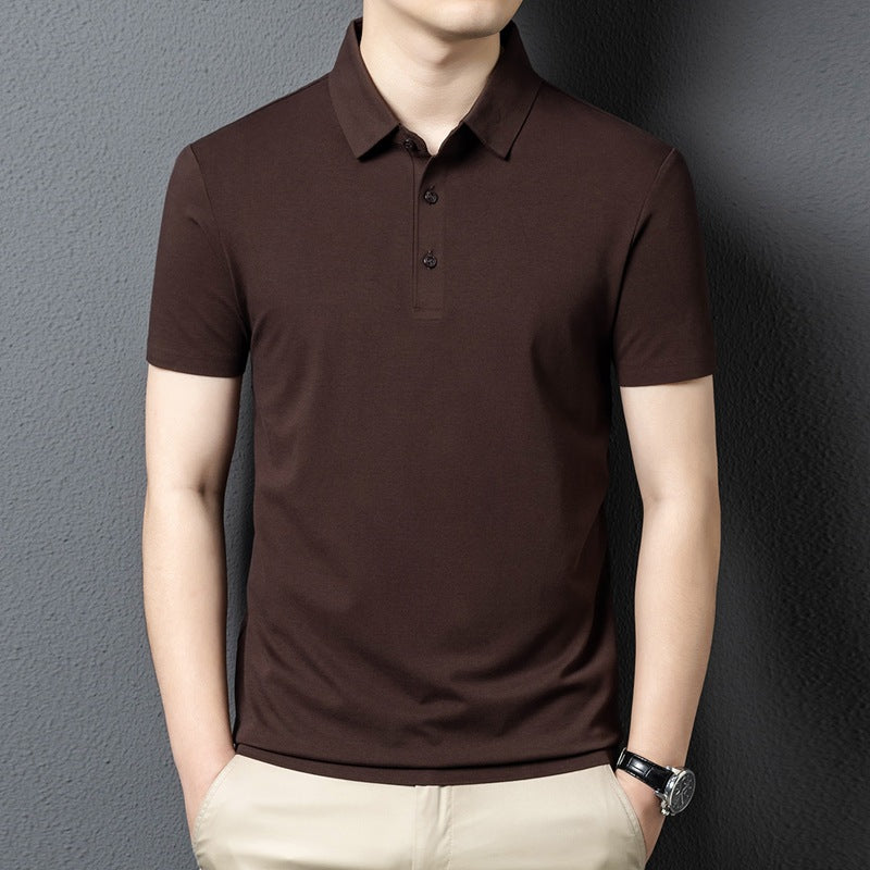 Summer Short-sleeved Polo Shirt Men's T-shirt Solid Color