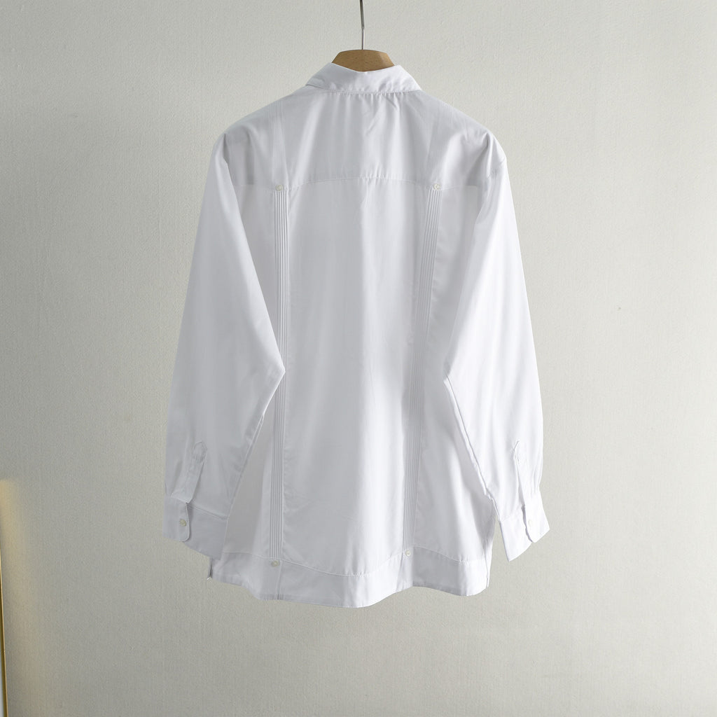 White Patchwork Casual Shirt