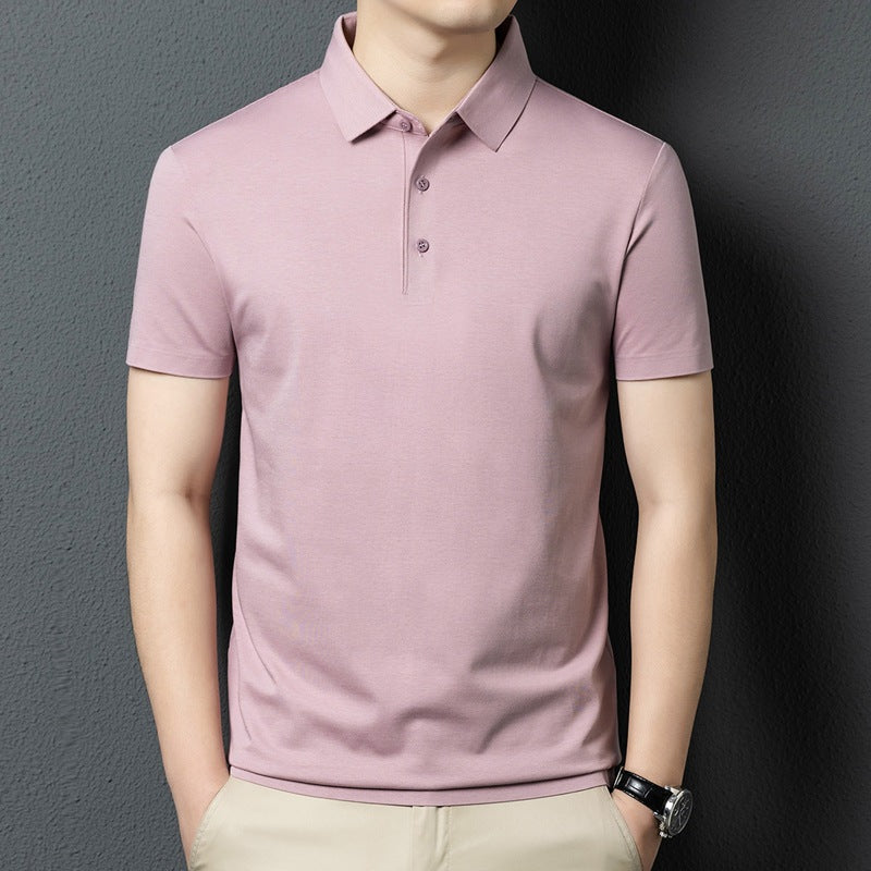 Summer Short-sleeved Polo Shirt Men's T-shirt Solid Color