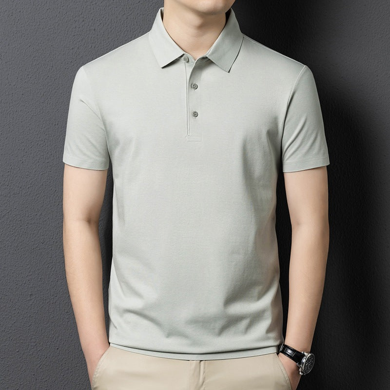 Summer Short-sleeved Polo Shirt Men's T-shirt Solid Color
