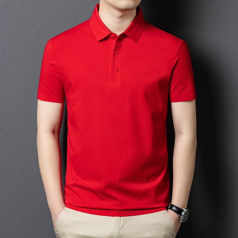 Summer Short-sleeved Polo Shirt Men's T-shirt Solid Color