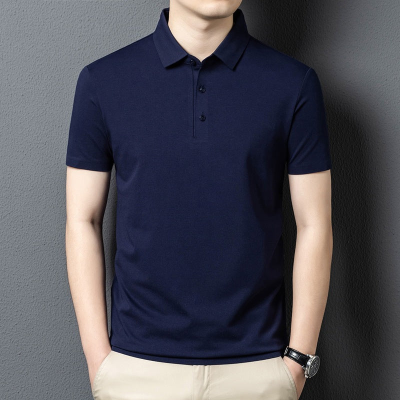 Summer Short-sleeved Polo Shirt Men's T-shirt Solid Color