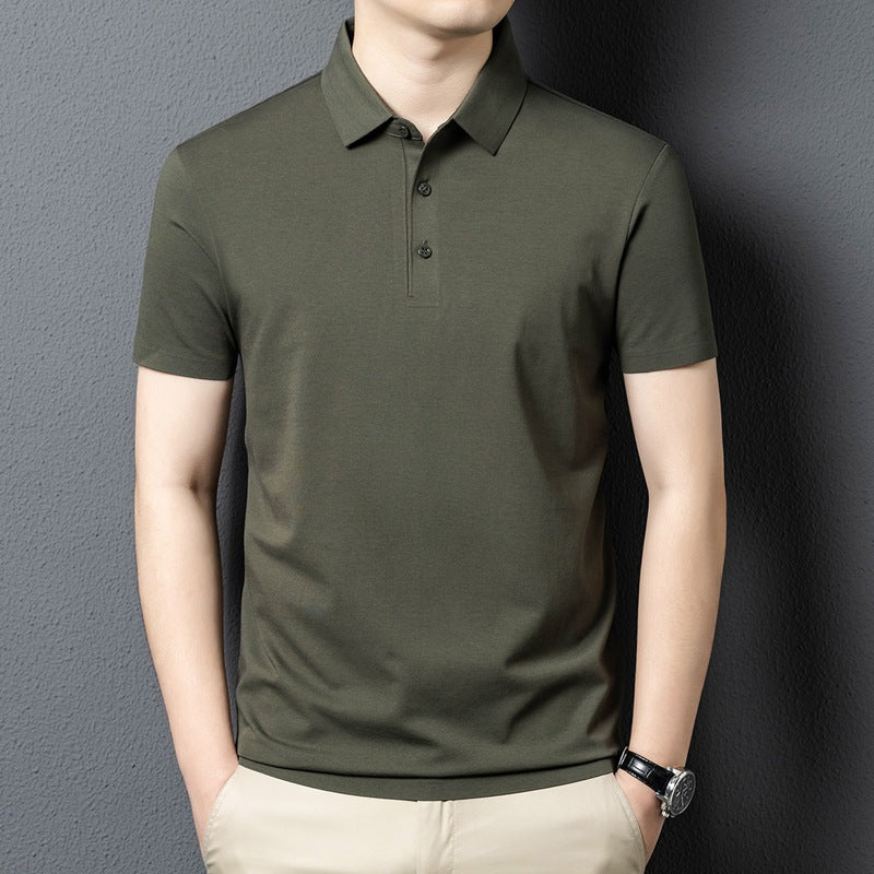 Summer Short-sleeved Polo Shirt Men's T-shirt Solid Color